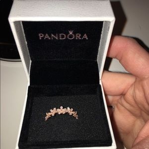 Pandora rose gold flower ring